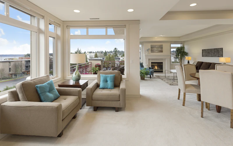 A bright, comfortable living room with natural light